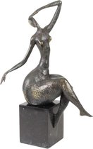 Bronzen beeld - Vrouwelijk naakt - modernistische sculptuur - 42,2 cm hoog