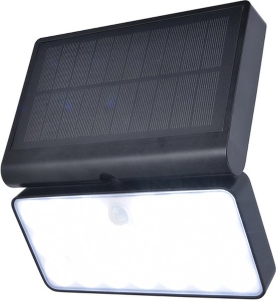 LUTEC Connect TUDA - Applique LED intelligente avec solaire et capteur - Zwart