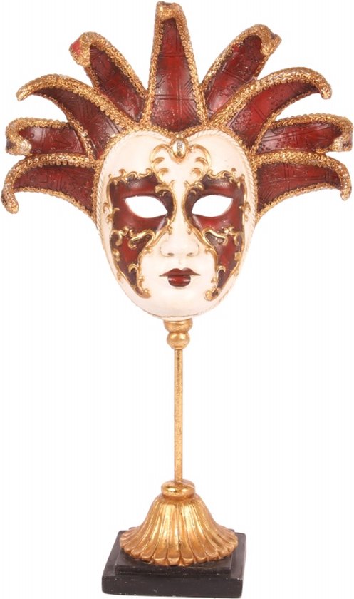 Baroque - Decoratief beeld of figuur - Deco Masker op voet resin 37 cm - 37.5x24.5x9 - polyresin