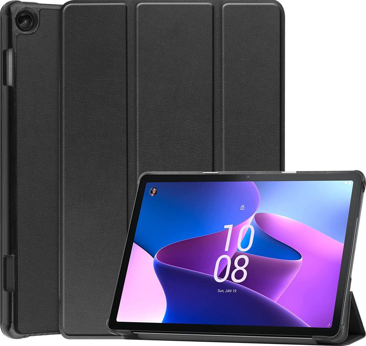 Housse de tablette adaptée au Lenovo Tab M10 Plus Gen 3, Bibliothèque avec  support
