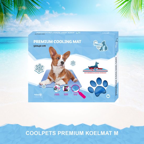 CoolPets Premium Koelmat – Koelmat hond – Hondenmat voor verkoeling – Anti-slip mat – Non flow coolgel – Makkelijk schoon te maken – Koelmat voor lang gebruik – 50x40cm – Maat M