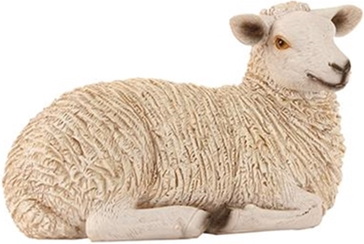 Liggend schaap polystone12x6x7cm