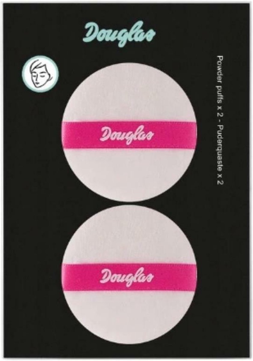 Douglas poederdons - make-up poeder puffs wit 5 cm - set van 2 stuks