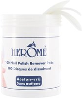 Herome Disques Dissolvants à Vernis à Ongles (Caring Nail Polish Remover Pads) - 100 Pièces - Sans Acétone