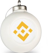 Binance coin kerstbal wit | set van 2 BNB kerstballen | Crypto kerstballen set van 2 stuks | Binance coin cadeau | Crypto cadeau | Bitcoin cadeau