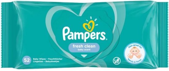 Pampers Baby Wipes Sensitive - sans parfum - 156 lingettes (3x52