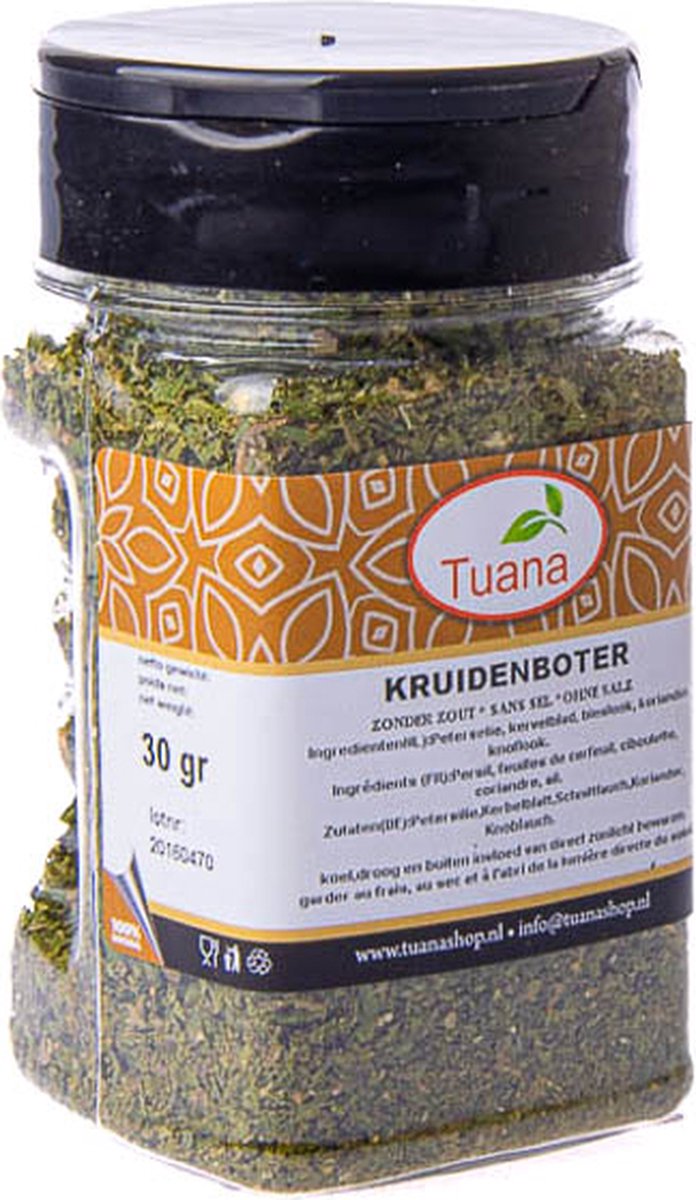Goedkoopste Tuana Kruiden - Kruidenboter Kruidenmix - 30 Gram - Kruiden Zonder Zout - KP00157
