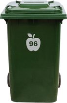 Autocollant Kliko / Autocollant poubelle - Pomme - Numéro 96 - 16,5x20 - Grijs clair