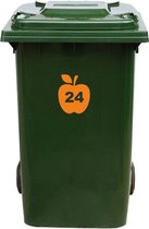 Kliko Sticker / Vuilnisbak Sticker - Appel - Nummer 24 - 16,5x20 - Oranje