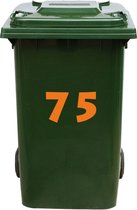 Kliko Sticker / Vuilnisbak Sticker - Nummer 75 - 14,7 x 25 - Oranje