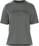 Björn Borg BB Logo Leisure -  T-Shirt - Tee- Top - Dames - Maat S - Grijs
