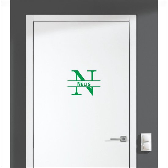 Sticker pour porte avec nom - Nelis - Vert
