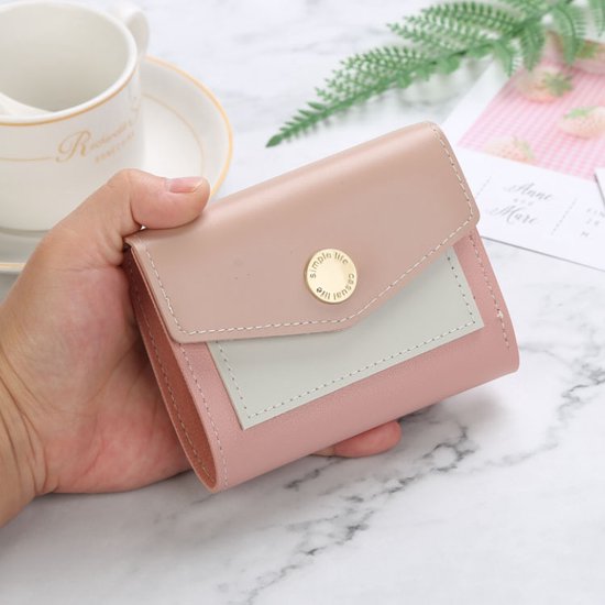 Mini Dames Portemonnee - Portefeuilles met kleurvlakken - Envelop  portemonnee -... | bol.com