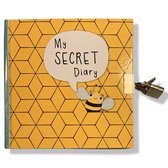 My Secret Diary - Dagboek - Bee Geel 15x15cm met slotje en 2 sleutels