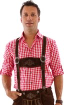 Oktoberfest Overhemd Heren - Blouse - Rood-Wit - Maat XL