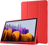 Phreeze Tri-Fold Tablethoesje - Geschikt voor Samsung Galaxy Tablethoes S8 Plus Bookcase - 11 inch - Hoes met Vouwbare Standaard en Pen Opbergvak - Rood
