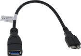 USB Micro B (m) naar USB-A (v) OTG adapter - USB3.0 - tot 0,9A / zwart - 0,20 meter
