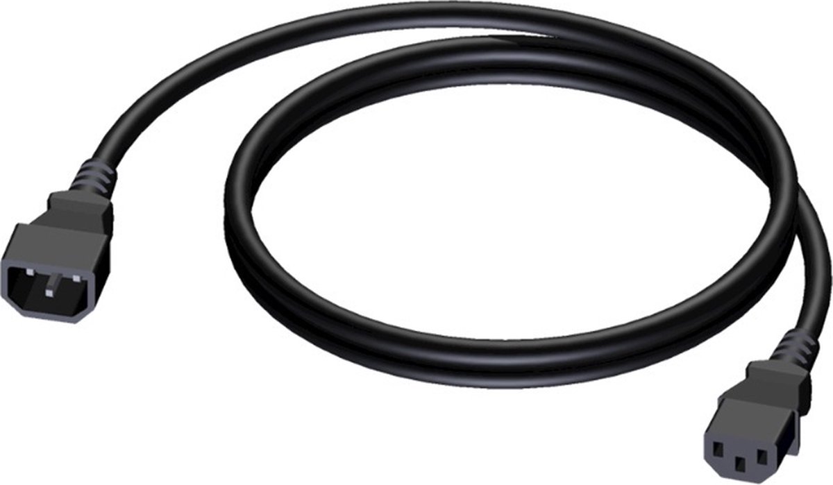 Procab CAB480 C13 - C14 stroomkabel voor UPS/PDU - 3x 1,5mm / zwart - 3 meter