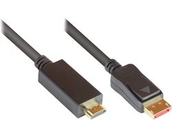 DisplayPort naar HDMI kabel - DP 1.4 / HDMI 2.0 (4K 60Hz + HDR) / zwart - 5 meter