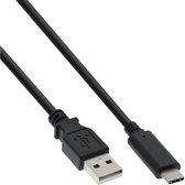 USB-C naar USB-A kabel - USB2.0 - tot 1A / zwart - 0,30 meter