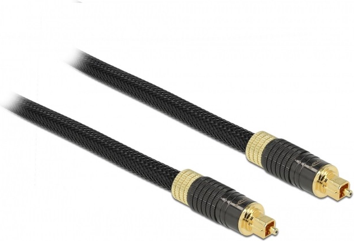 Premium digitale optische Toslink audio kabel met nylon mantel - 8mm / zwart - 1 meter