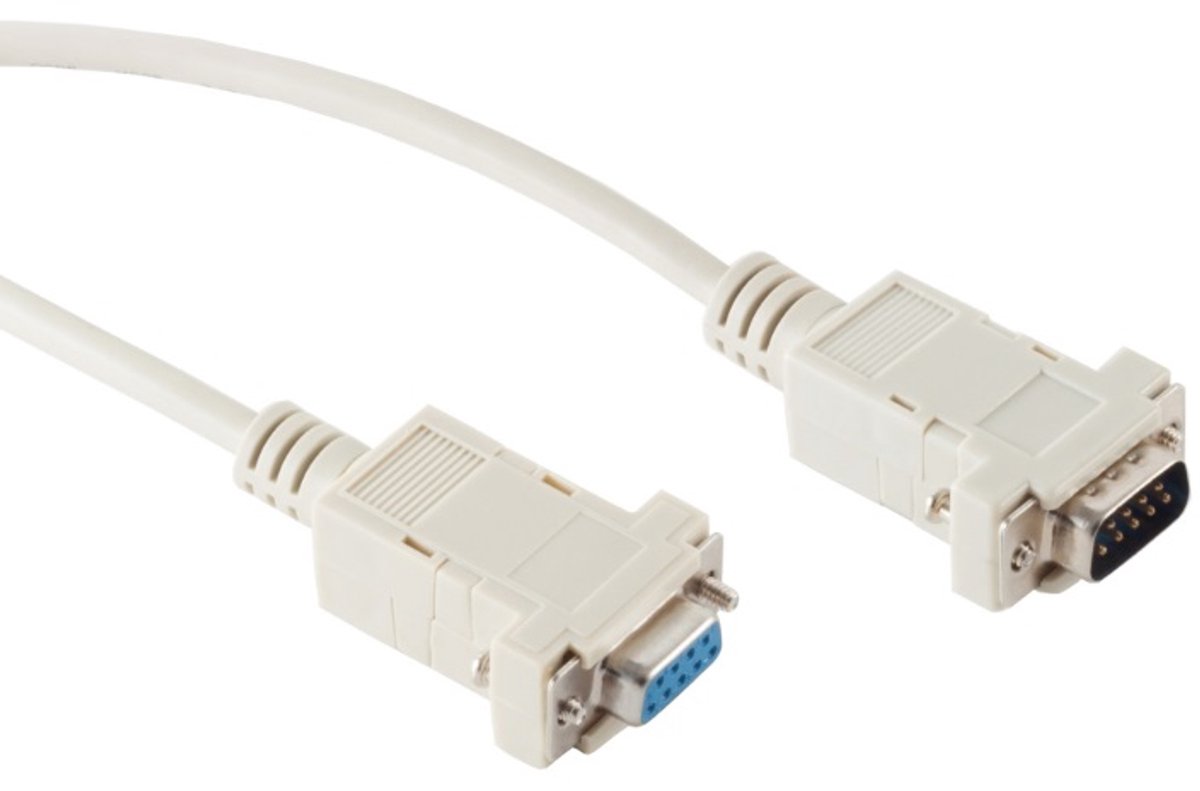Seriële RS232 verlengkabel 9-pins SUB-D (m) - 9-pins SUB-D (v) - 1,8 meter