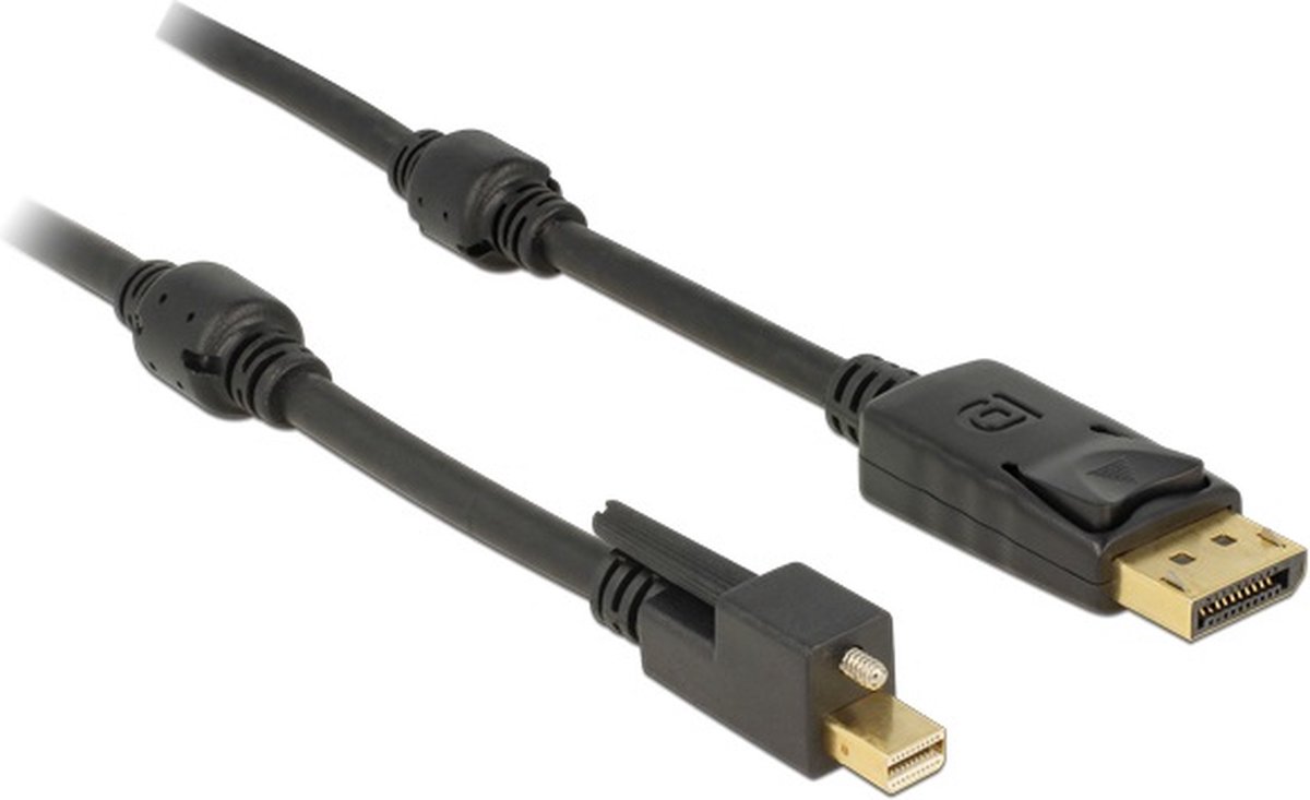 Image of Mini DisplayPort (met schroef) - DisplayPort kabel - versie 1.2 (4K 60 Hz) / zwart - 2 meter