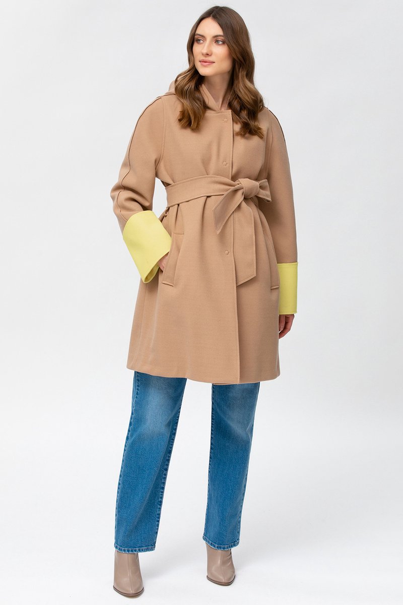 PIETRO Brunelli DIVINA COAT WET SAND /YELLOWXS