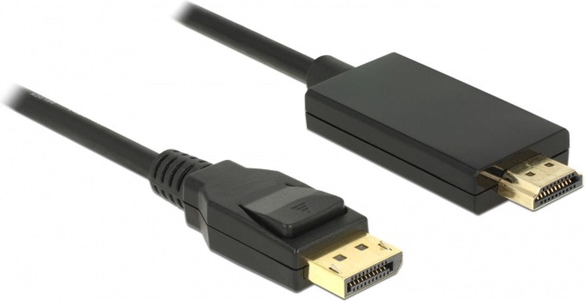 Delock 85317 DisplayPort-kabel DisplayPort / HDMI Aansluitkabel DisplayPort-stekker, HDMI-A-stekker 2 m Zwart Vergulde steekcontacten, Verdraaid, Afgeschermd