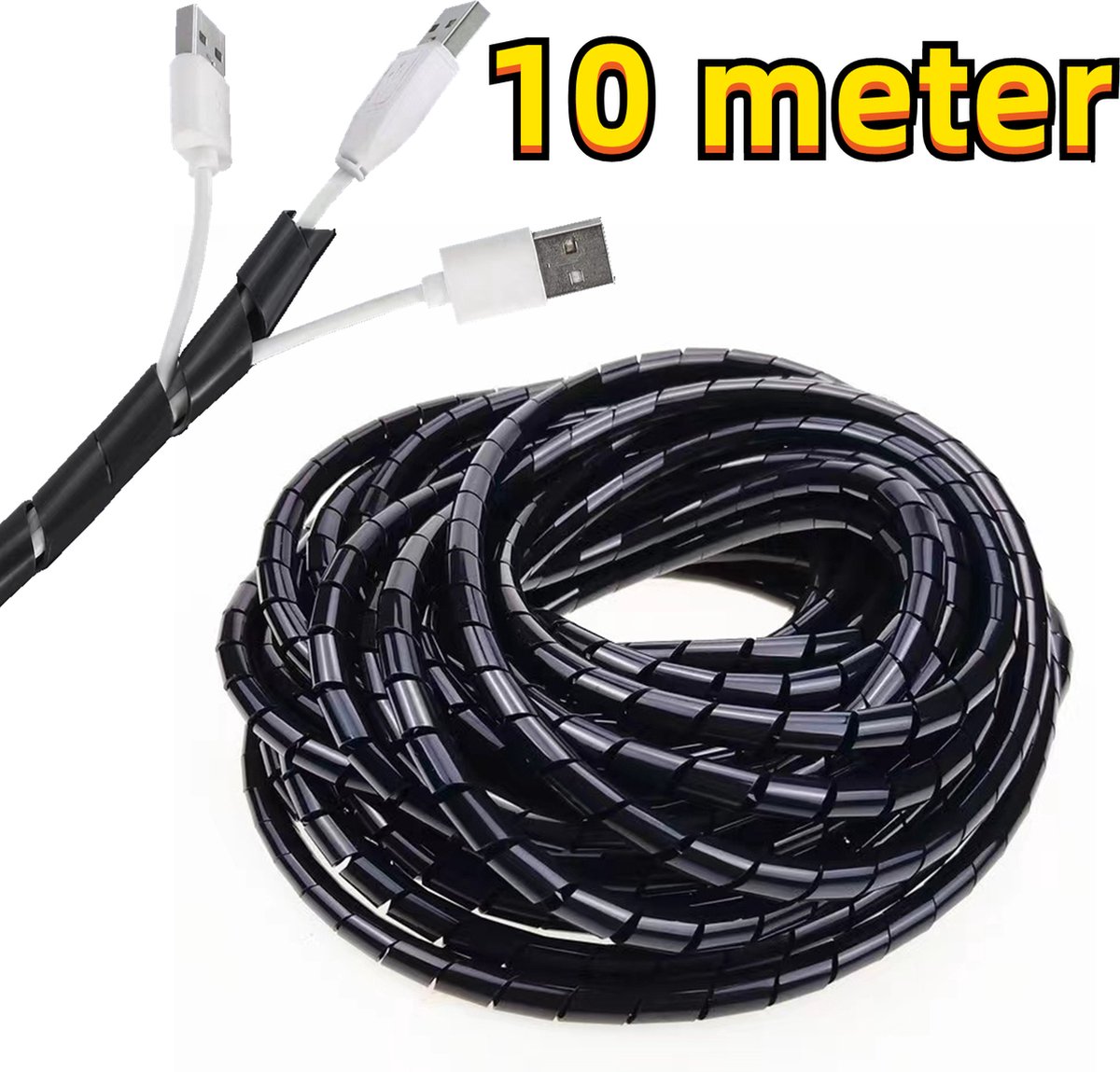 Spiraalband 10 meter - Flexibele Spiraal Kabelslang - Cable eater Kabelgeleider