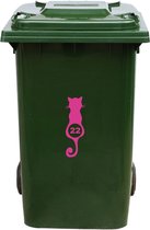 Kliko Sticker / Vuilnisbak Sticker - Kat - Nummer 22 - 23x8 - Roze