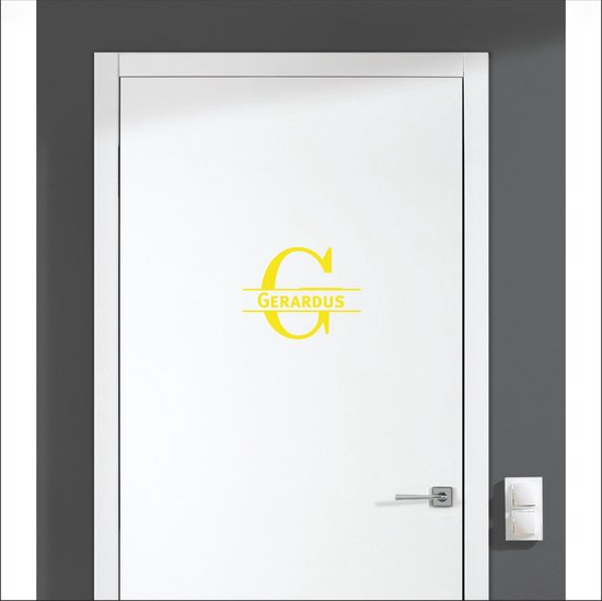 Sticker pour porte avec nom - Gerardus - Jaune