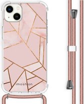 iMoshion Design avec cordon pour iPhone 14 Plus - Graphic Koper - Rose / Or