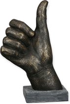 Gilde Handwerk Thumbs Up - Sculptuur Beeld - Polyresin - Brons/Zwart - 22 cm