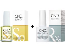 CND SolarOil + Rescue RXx - 2 x 15 ml - Nagelverzorging - Nagelriem Olie - Nagelhersteller - Nagelverharder - Combideal