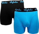 2 Pack - Australian Bamboe boxers - Boxershorts Heren - Lichtblauw/Zwart