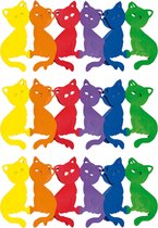 Set van 3x stuks regenboog verjaardagsslinger katten/poezen 3 meter brandvertragend papier