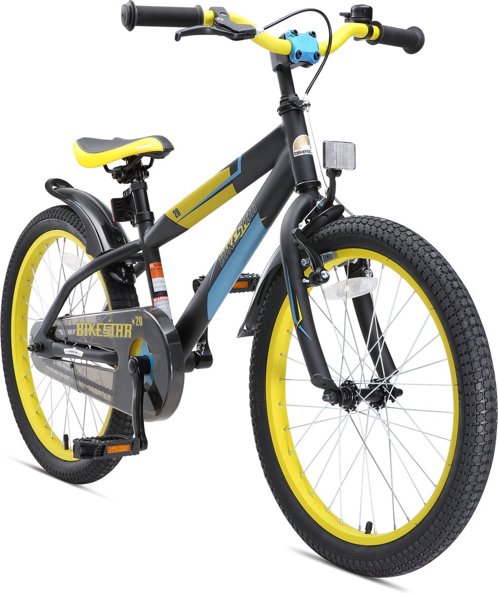 Bikestar 20 inch Urban Jungle kinderfiets zwart geel
