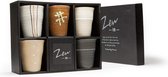 Soolong - Mugs - Zen - Style japonais - Céramique - Set de 5 pièces - Mug - Tasse à thé - Spécial - Chaque tasse au design unique - Super Premium - Cadeau - Cadeau - Cadeau promotionnel - Cadeau - Pasen - Fête des mères