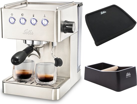 Solis Gran Gusto 1014 Pistonmachine - Espressomachine - Inclusief Coffee Knock-Box en Tamping Mat