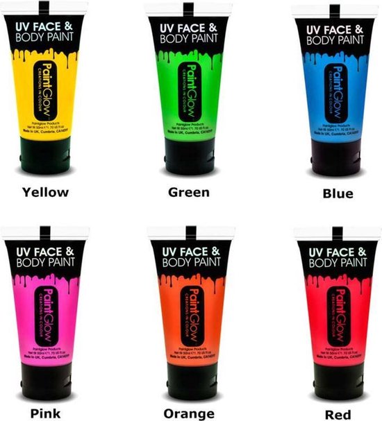 PaintGlow - UV Face & Body paint - Blacklight verf - Festival make up ...