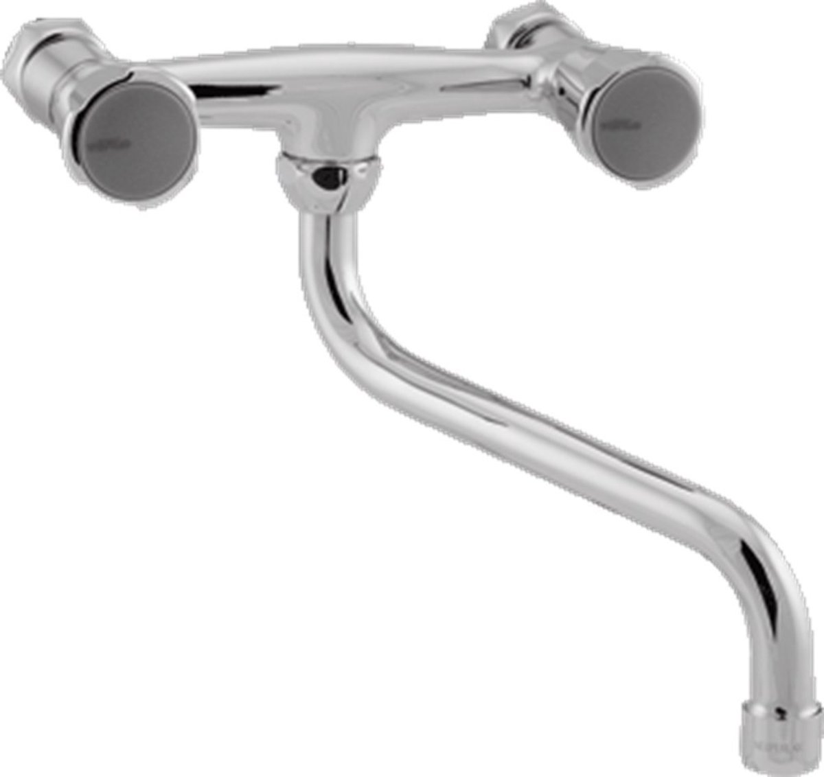 Ideal Standard Venlo nimbus ii messing eco wandkraan - met onderuitloop - 15 cm hartafstand - zonder koppelingen en rozetten - chroom