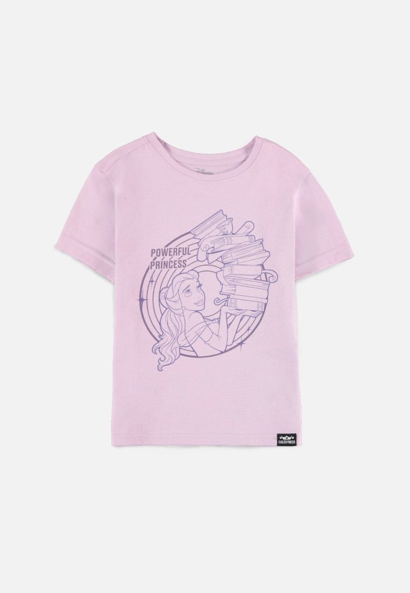 Disney Beauty & The Beast Kinder Tshirt -Kids 134/140- Fearless Princess - Belle Powerful Roze