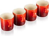 LE CREUSET - Faïence - Mug s / 4 0,35l Rouge cerise