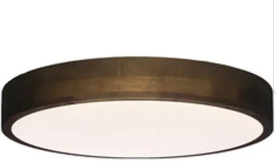 Brilliant - Plafonnier LED Slimline - Dark Wood/White - ⌀ 50cm - 60W