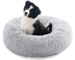 Fluffy Donut - Dierenmand - Donut Hondenmand - Grijs - 40 cm - AKTIE