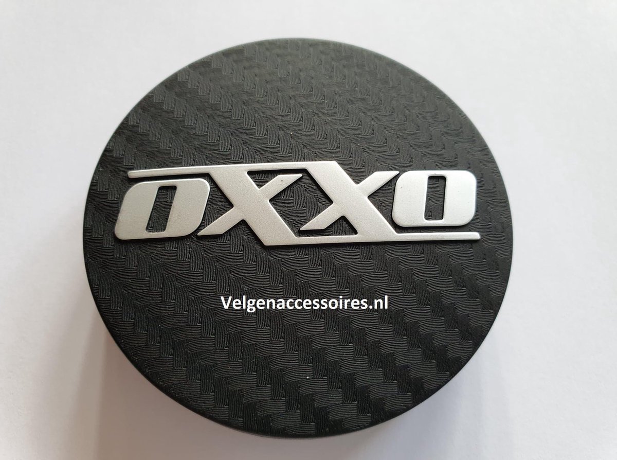 Tip: Set van 4 Originele Oxxo Naafdoppen 60mm XC600X-3D-1-CB-CM Carbon zwart - Oxxo velgen - Originele velgen