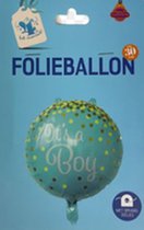 Geboorte Party Ballon - IT IS A BOY - Blauw  / Goud - Folieballon - Baby Shower - 1 Stuk - Ophangoogjes