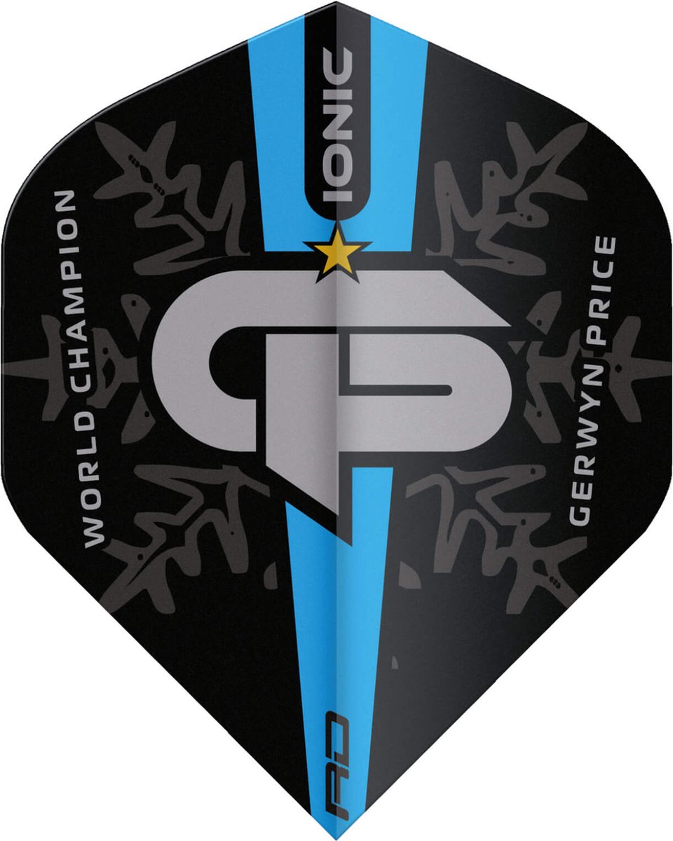 RED DRAGON - Hardcore Gerwyn Price World Champion blauw Logo edition dart vluchten - 3 sets per pakket (9 dartvluchten in totaal)