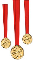 Médaille 6 Pièces "Winner" avec ruban rouge
